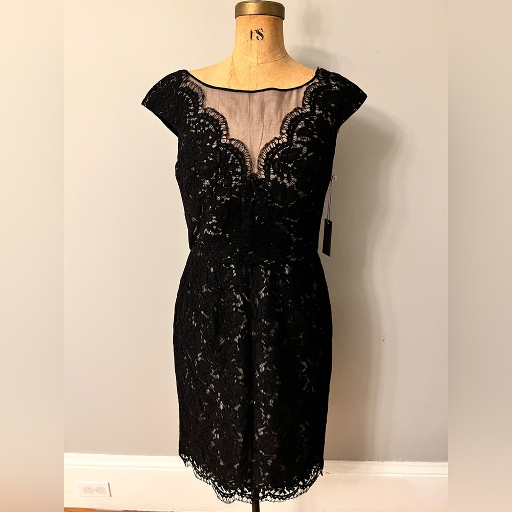 Vera Wang Black Lace Cocktail Dress - size 10